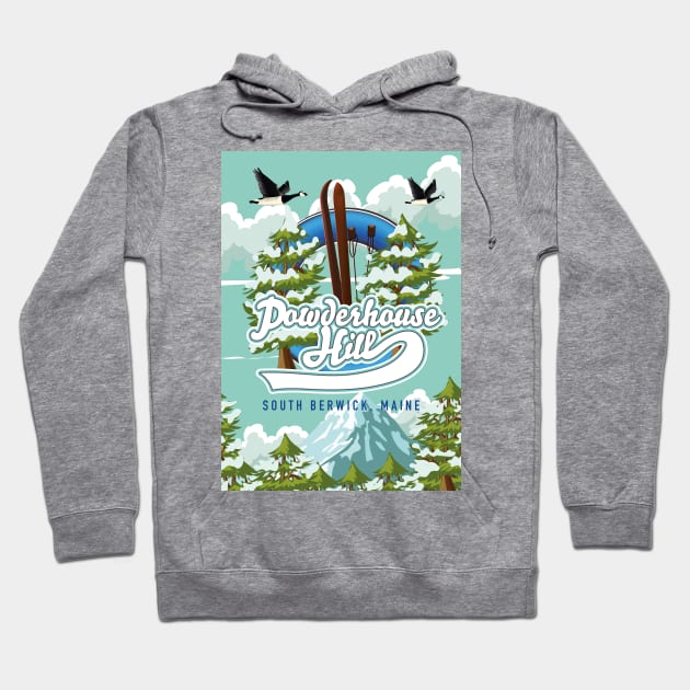 Powderhouse Hill ,South Berwick ,Maine ski poster Hoodie by nickemporium1